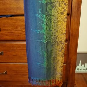 Rainbow flower scarf